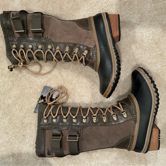 NWT! Sorel Women's Conquest Carly II Waterproof Boots Peatmoss - Picture 6 of 7